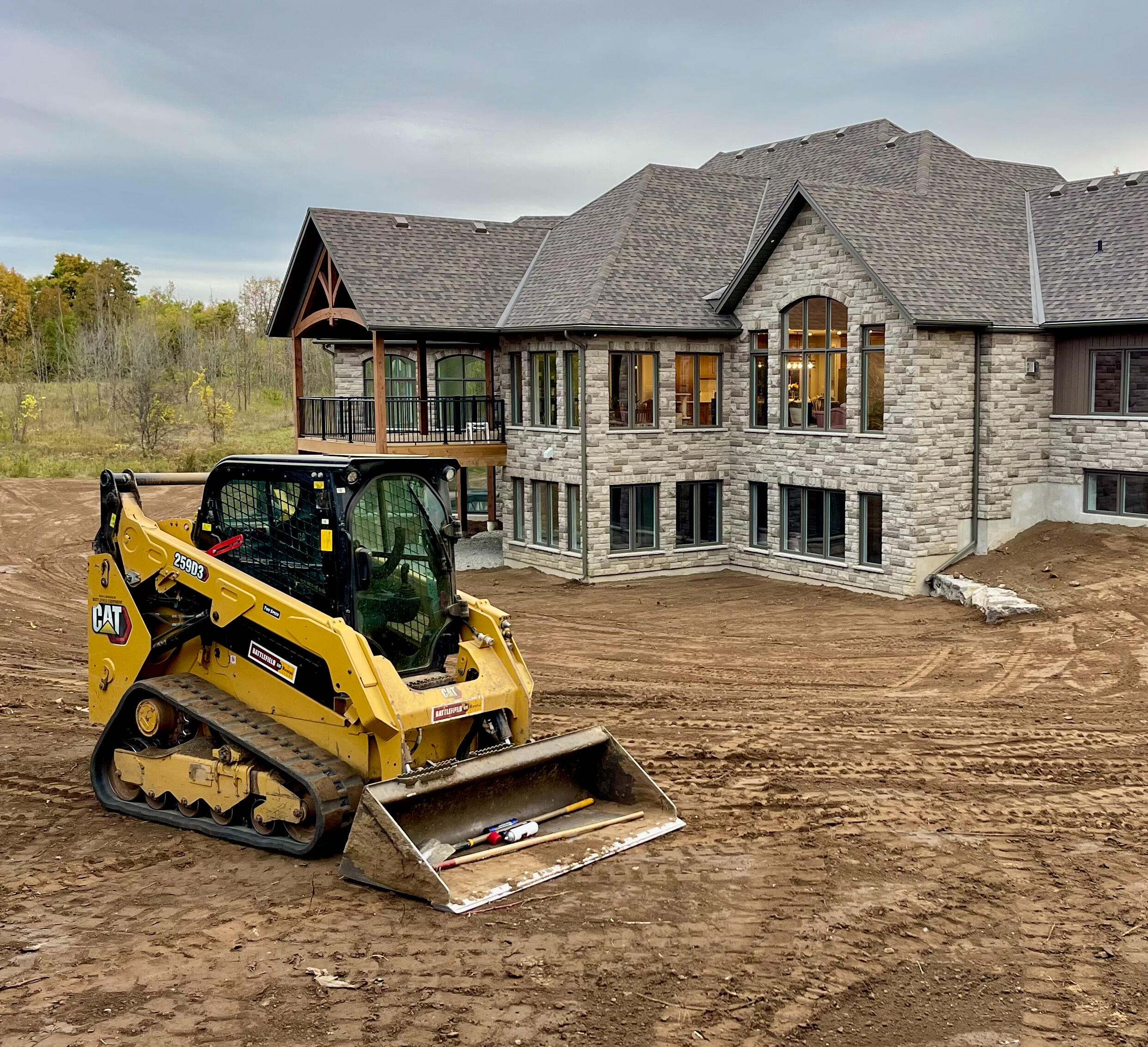 Backyard landscaping and sod installation in Kitchener, Ontario